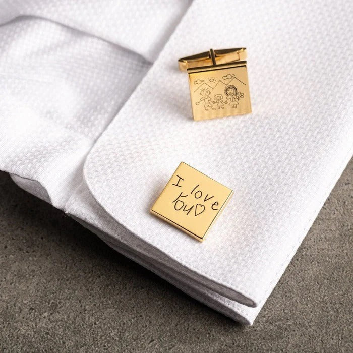 Actual Handwriting Cufflinks (925 Sterling Silver)