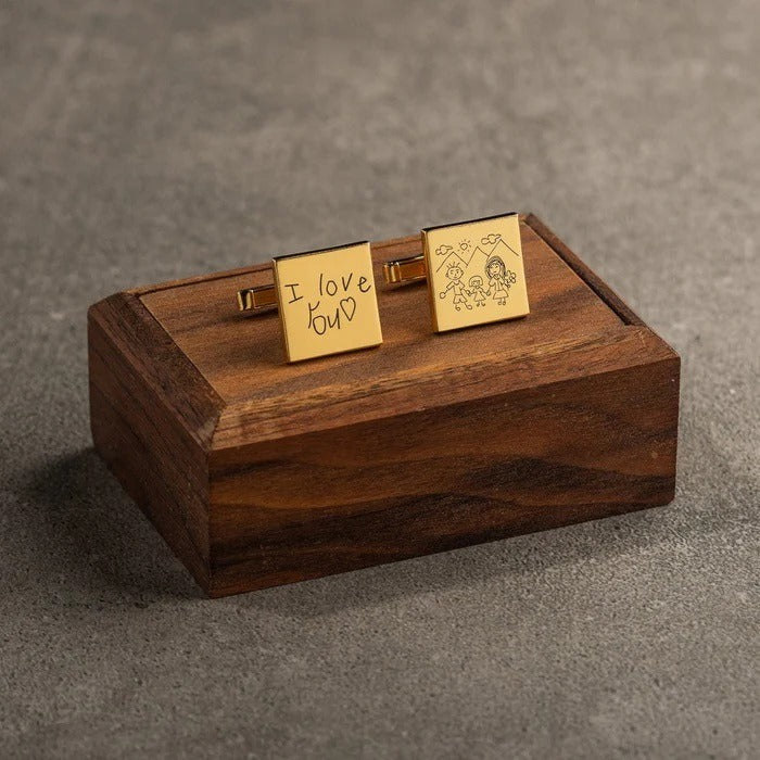 Actual Handwriting Cufflinks (925 Sterling Silver)
