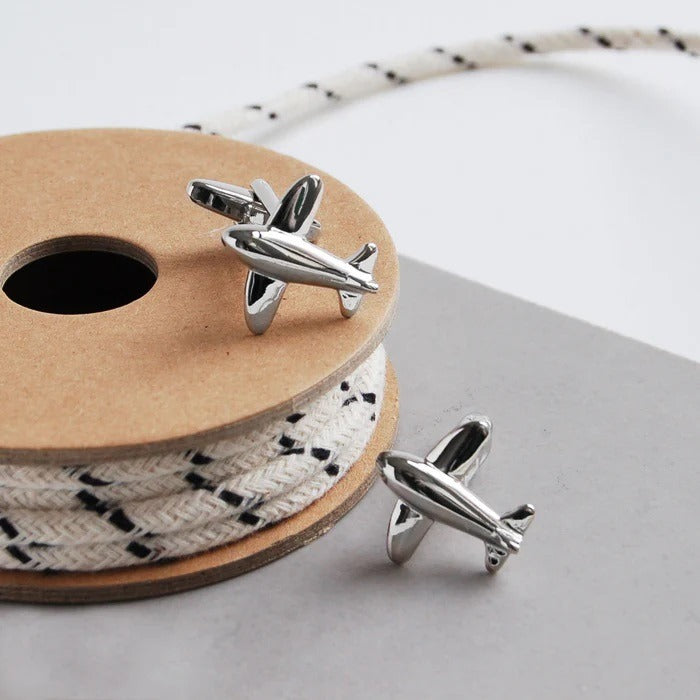 Aeroplane Cufflinks (925 Sterling Silver)