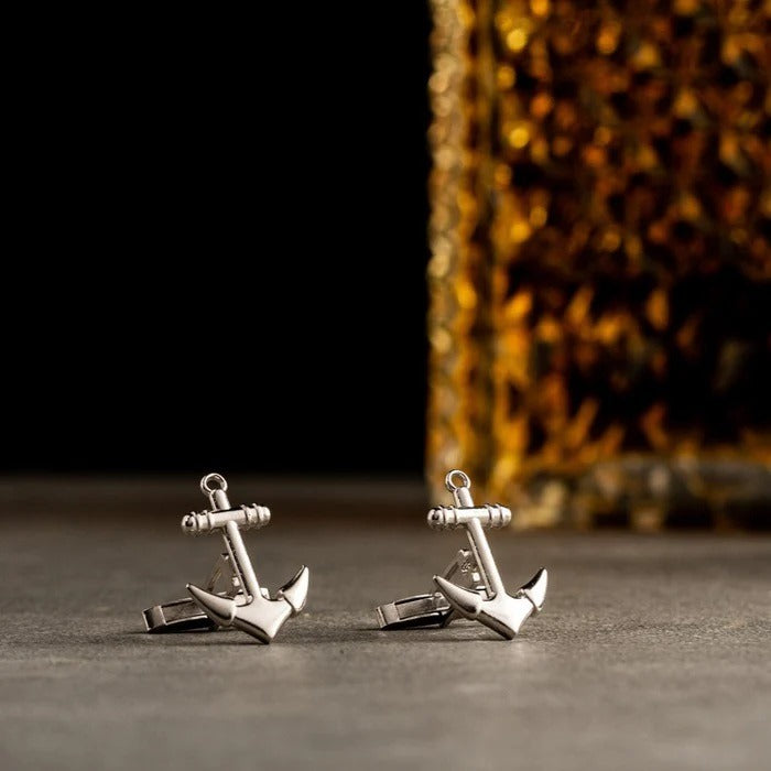 Anchor Cufflinks (925 Sterling Silver)