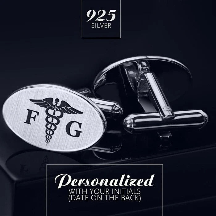 Custom Cufflinks Specially for Doctor (925 Sterling Silver)