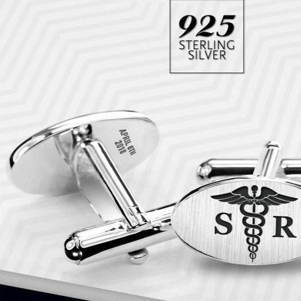 Custom Cufflinks Specially for Doctor (925 Sterling Silver)