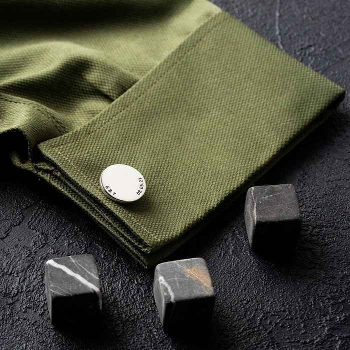 Custom Engraved Cufflinks (925 Sterling Silver)