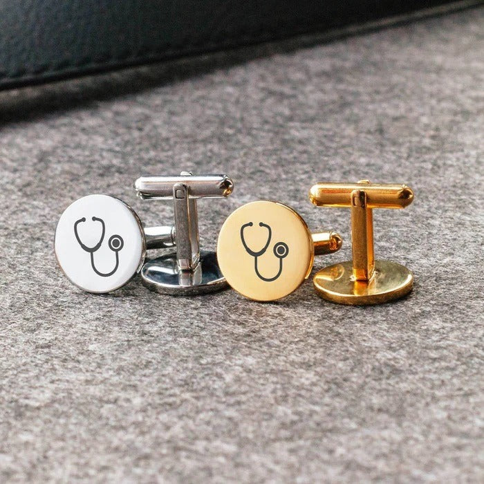 Customized Doctor Engraved Cufflinks (925 Sterling Silver)