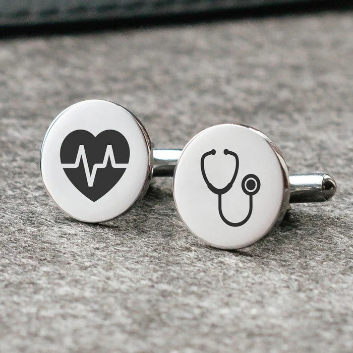 Customized Doctor Engraved Cufflinks (925 Sterling Silver)