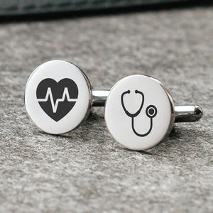 Customized Doctor Engraved Cufflinks (925 Sterling Silver)