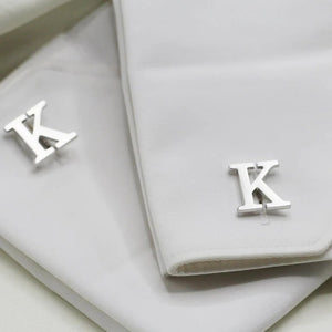 Customized Single Initial Cufflinks (925 Sterling silver)