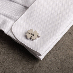 Four Leaf Name Cufflinks (925 Sterling Silver)