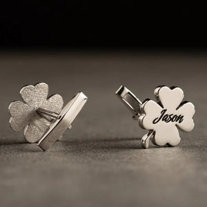 Four Leaf Name Cufflinks (925 Sterling Silver)