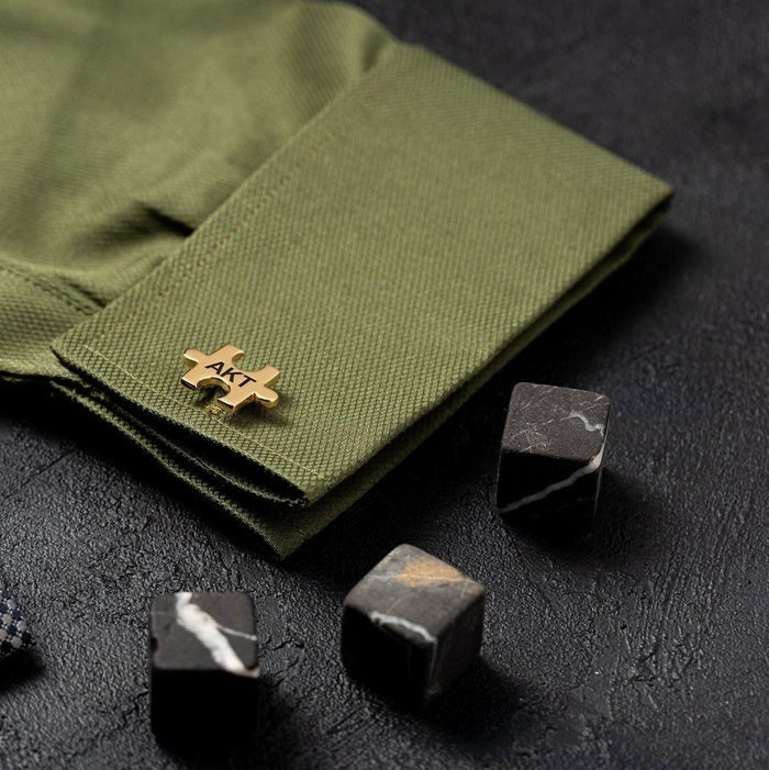 Handmade Jigsaw Puzzle cufflink (925 Sterling Silver)