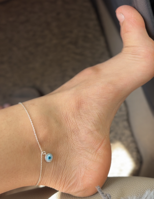 Evil Eye Anklet (925 Sterling Silver)