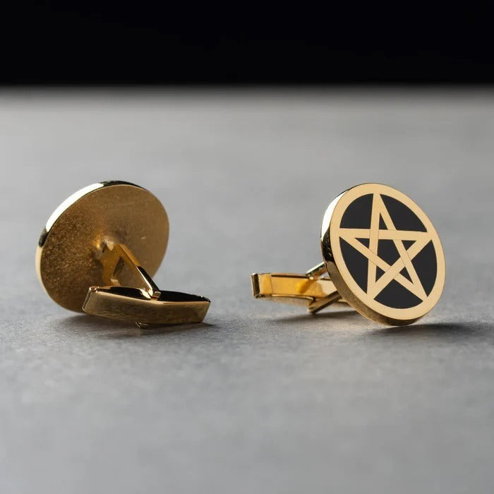 Pentagram Cufflinks (925 Sterling Silver)