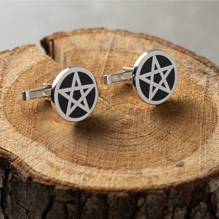 Pentagram Cufflinks (925 Sterling Silver)