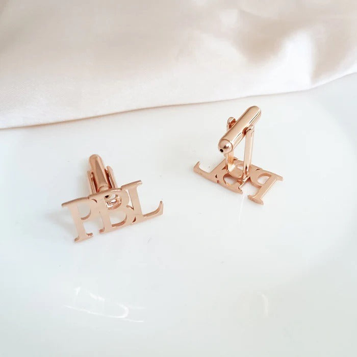 Personalized Initial Letter Name Cufflinks (925 Sterling Silver)