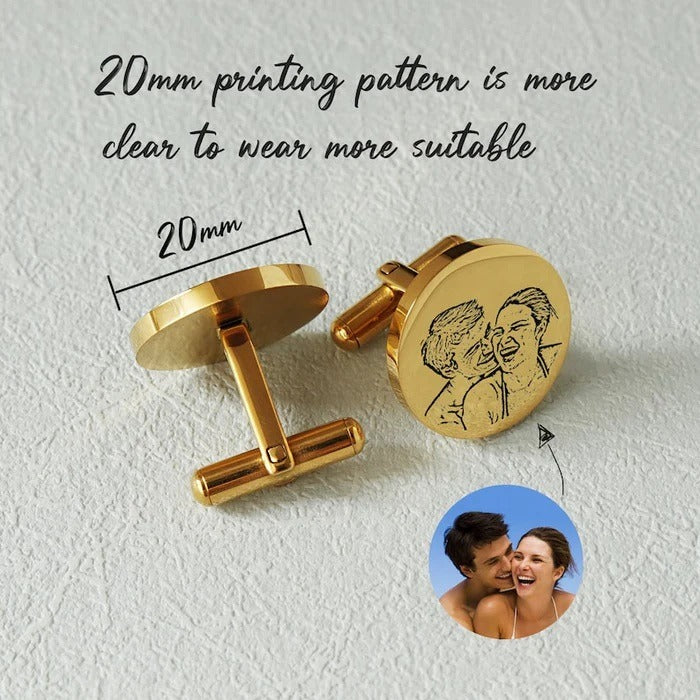 Personalized Photo Engraved Cufflinks(925 Sterling Silver)