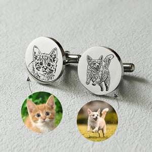 Personalization pet cufflinks(925 Sterling Silver)