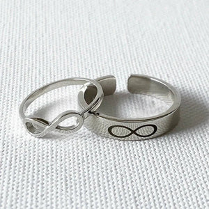 Infinite Love Couple Custom Name Ring (925 Sterling Silver)