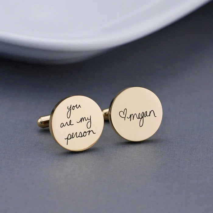 Personalized Handwriting Cuff Links (Sterling Silver)
