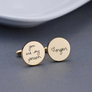 Personalized Handwriting Cuff Links (Sterling Silver)