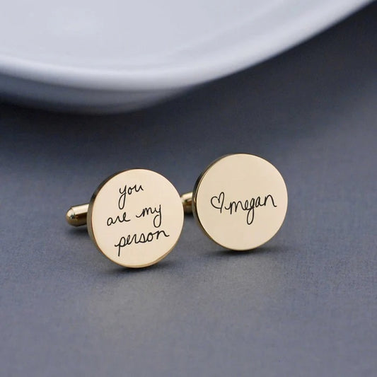 Personalized Handwriting Cuff Links (Sterling Silver)