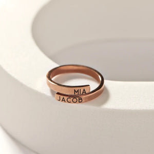 Custom Wrap Around Initial Name Ring (925 Sterling Silver)