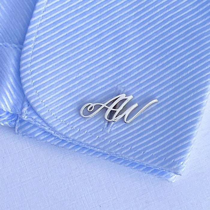 Signature Initials Cufflinks(925 Sterling Silver)