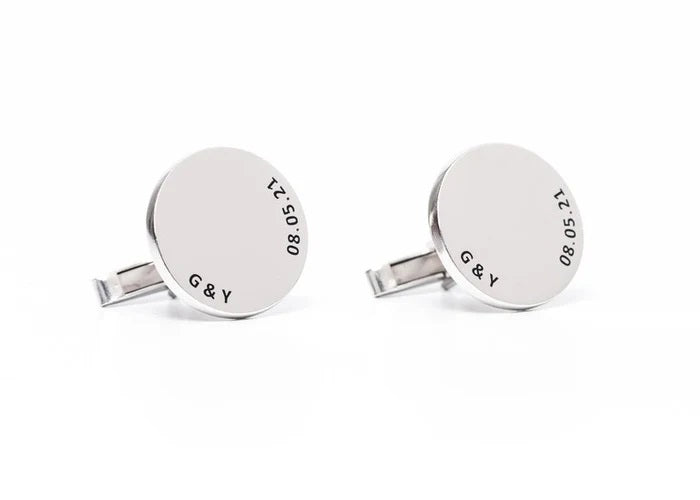 Custom Engraved Cufflinks (925 Sterling Silver)