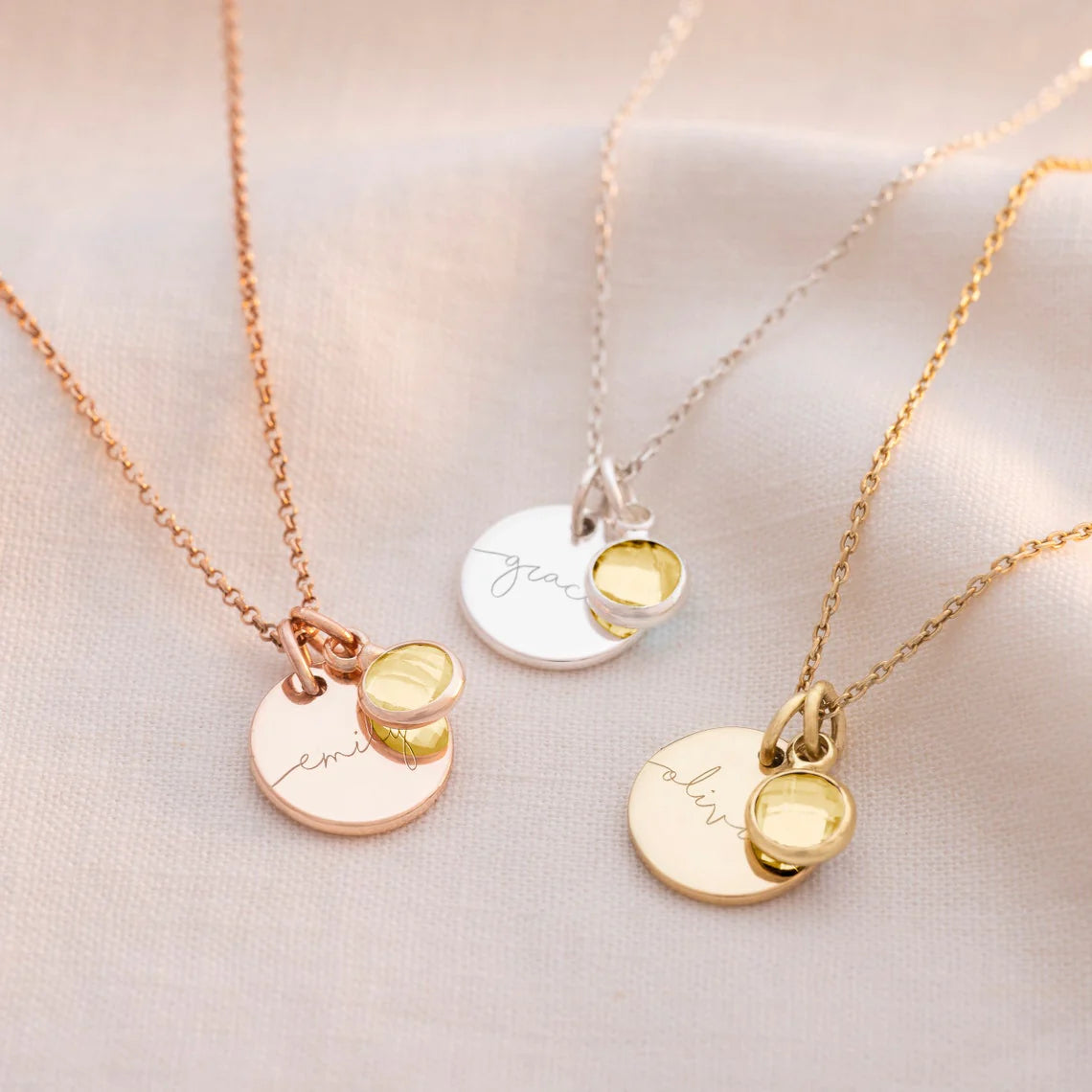 Birthstone Name Necklace