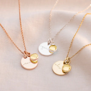 Birthstone Name Necklace