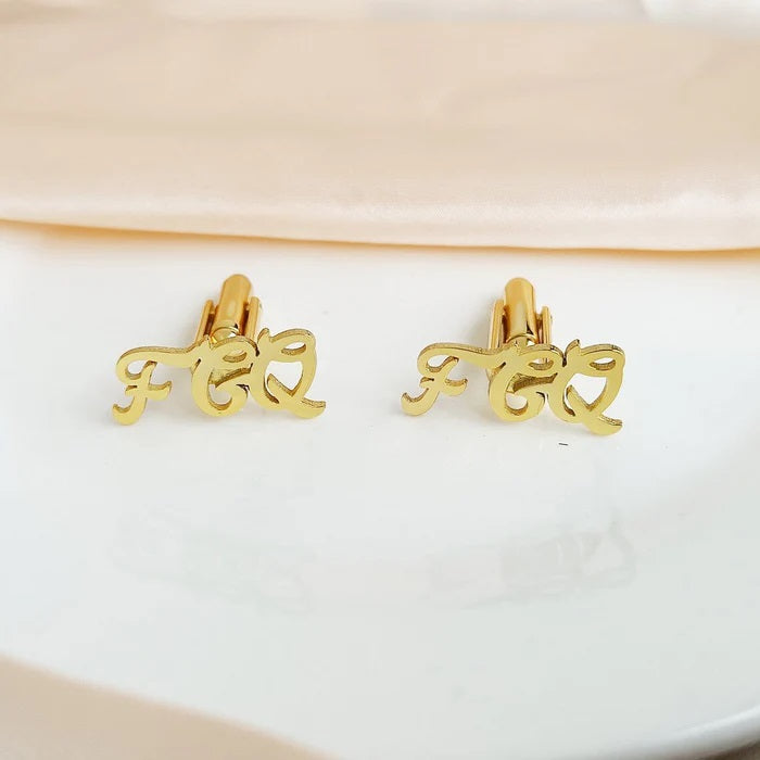 Personalized Initial Letter Name Cufflinks (925 Sterling Silver)