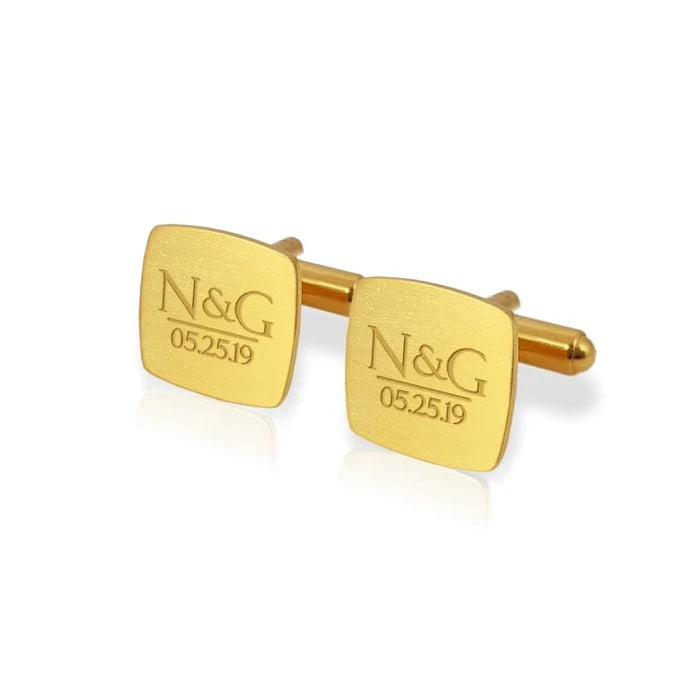 Personalized Initials & Date Cufflinks (925 Sterling Silver)