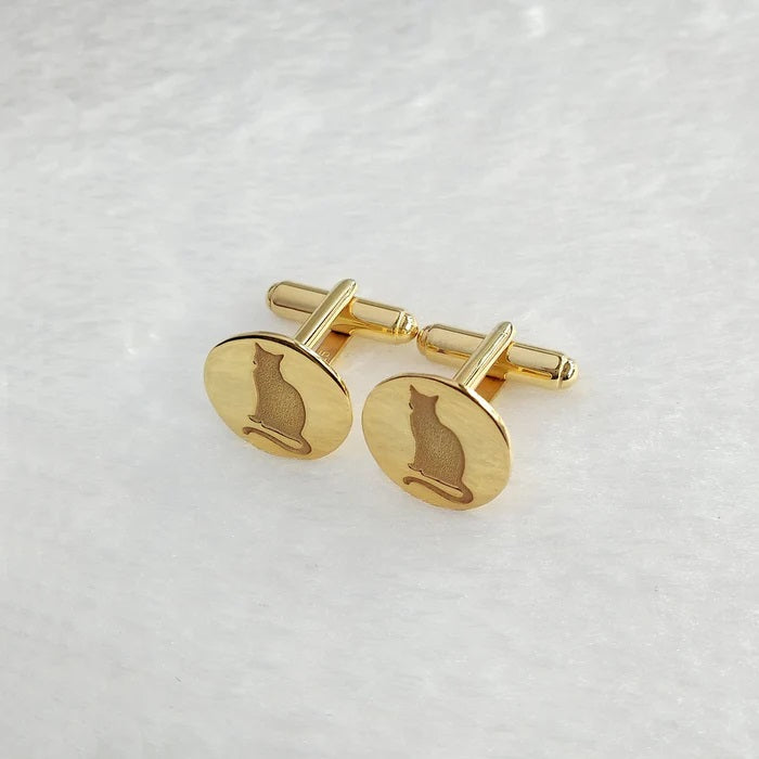 Kitty Cat Cufflinks (925 Sterling Silver)