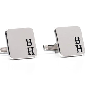 Exquisite Monogram Cufflinks- Initials Printed (925 Sterling Silver)