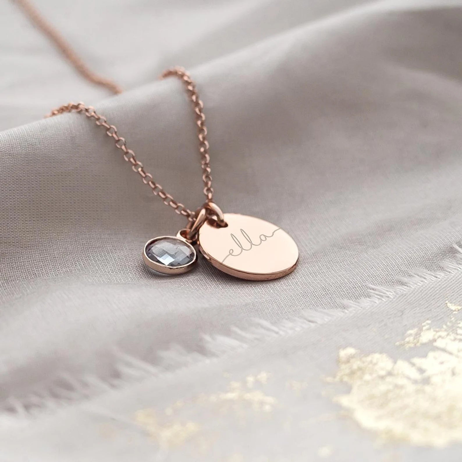 Birthstone Name Necklace