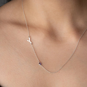 Initial Birth Stone Necklace