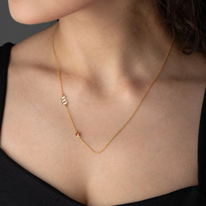 Initial Birth Stone Necklace