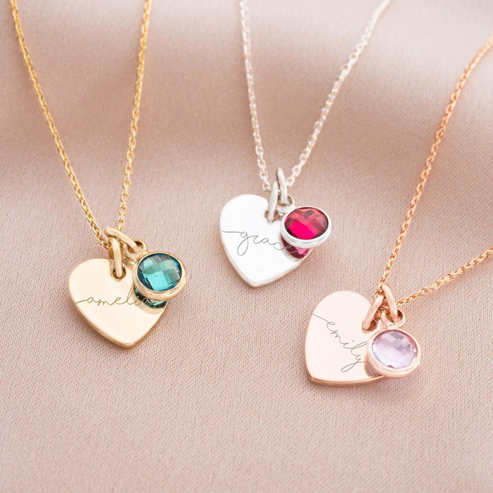 Birthstone Name Necklace