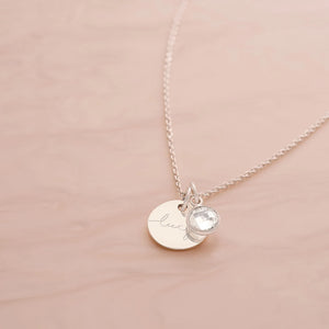 Birthstone Name Necklace