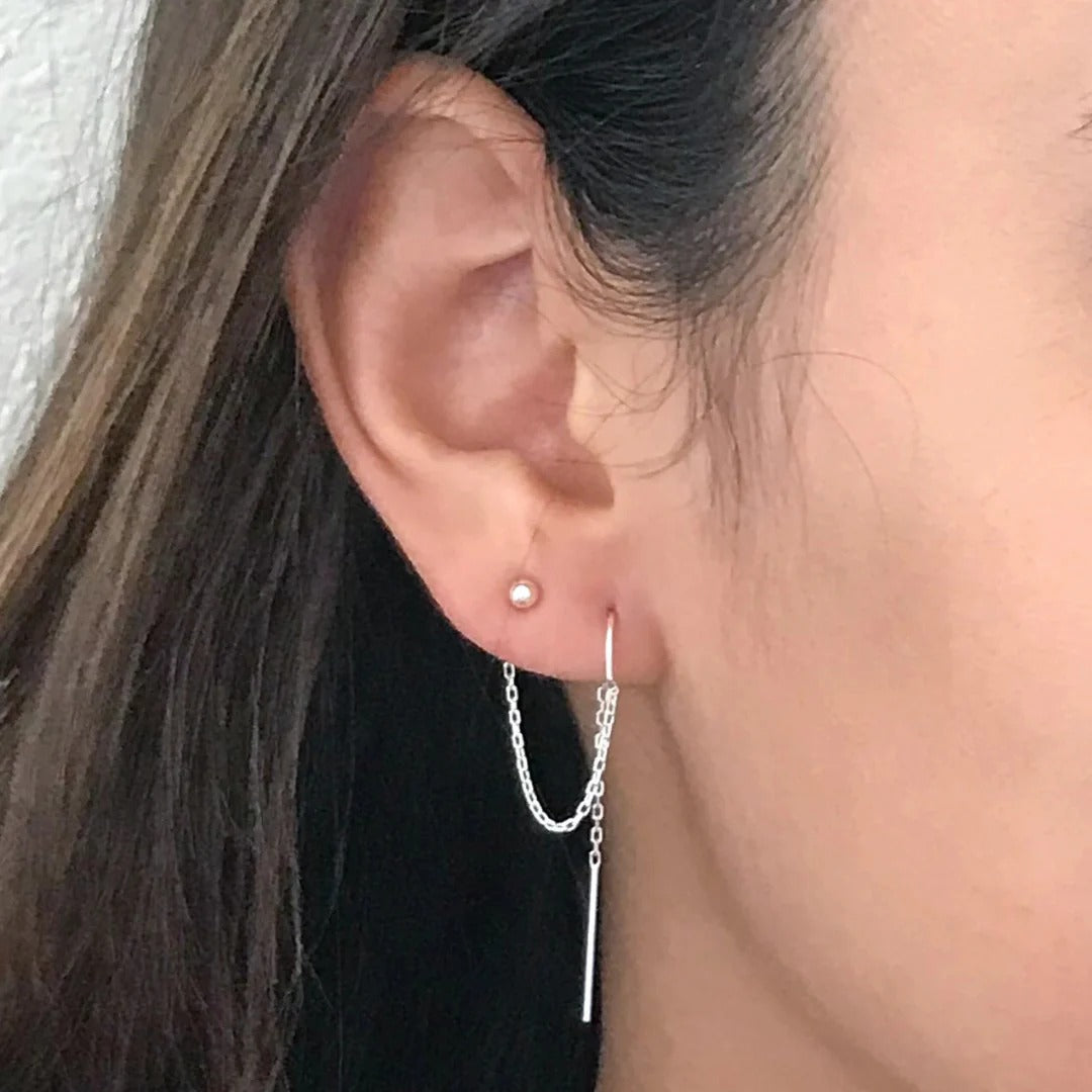 2 Piercing Earings (925 Sterling Silver)