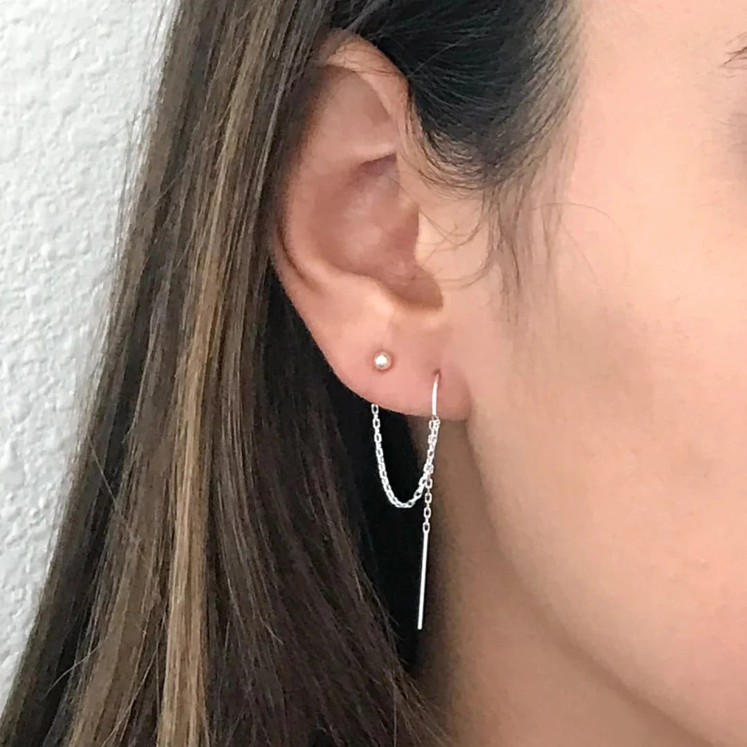 2 Piercing Earings (925 Sterling Silver)