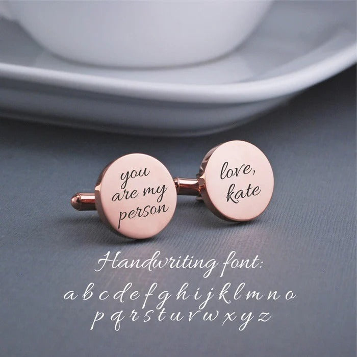 Personalized Handwriting Cuff Links (Sterling Silver)