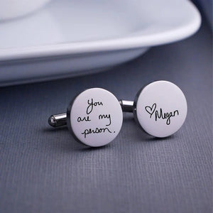 Personalized Handwriting Cuff Links (Sterling Silver)