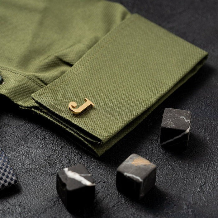 Customized Single Initial Cufflinks (925 Sterling silver)