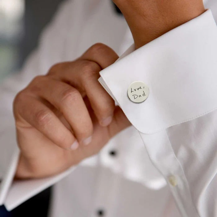 Personalized Handwriting Cuff Links (Sterling Silver)