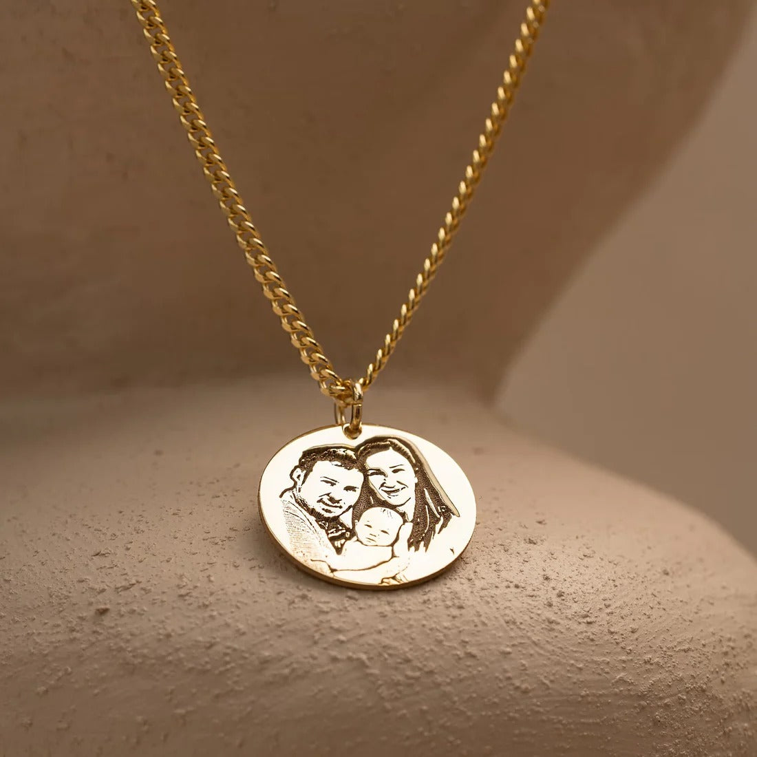 Personalised Photo & Text Engraved Necklace