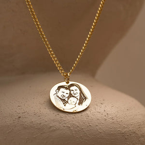 Personalised Photo & Text Engraved Necklace