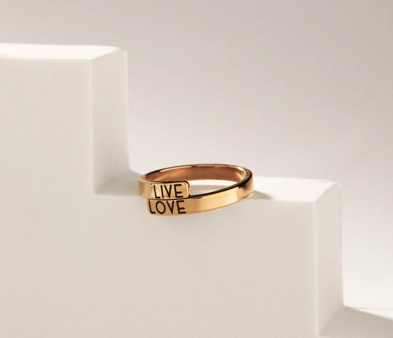 Custom Wrap Around Initial Name Ring (925 Sterling Silver)