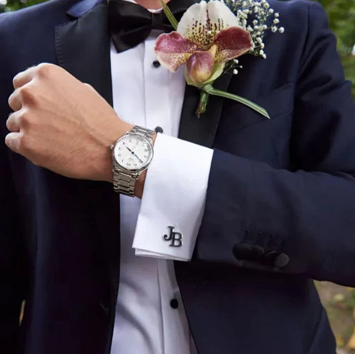 Initial Cufflinks (925 Sterling Silver)
