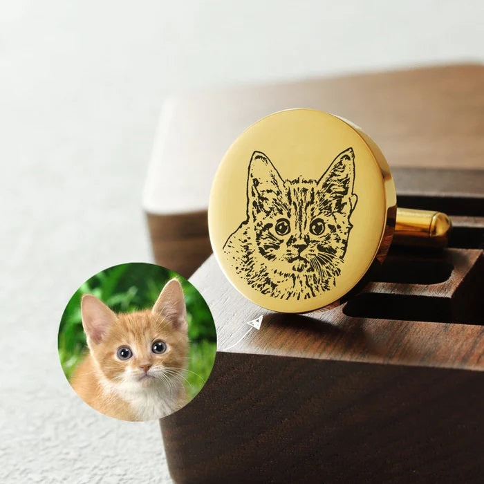 Personalization pet cufflinks(925 Sterling Silver)